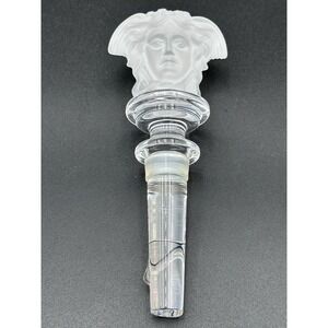 Rosenthal Versace Medusa Frosted Crystal Bottle Stopper Topper